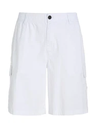 Calvin Klein Jeans Cargohose CARGO SHORT mit Logopatch Weiß/Creme/Grau/Dunkelblau