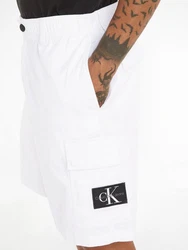 Calvin Klein Jeans Cargohose CARGO SHORT mit Logopatch Weiß/Creme/Grau/Dunkelblau