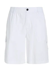 Calvin Klein Jeans Cargohose CARGO SHORT mit Logopatch Weiß/Creme/Grau/Dunkelblau