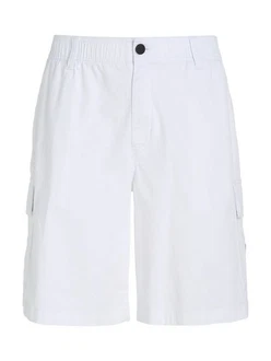 Calvin Klein Jeans Cargohose CARGO SHORT mit Logopatch Weiß/Creme/Grau/Dunkelblau