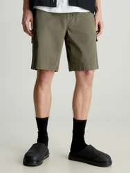 Calvin Klein Jeans Cargohose CARGO SHORT mit Logopatch Khaki/Dunkelgrün