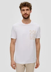 s.Oliver BLACK LABEL Kurzarmshirt T-Shirt Frontprint schwarz
