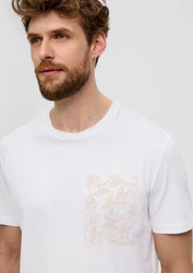 s.Oliver BLACK LABEL Kurzarmshirt T-Shirt Frontprint schwarz