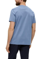 s.Oliver BLACK LABEL Kurzarmshirt T-Shirt Frontprint Blau/Grau/Hellblau