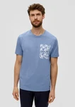 s.Oliver BLACK LABEL Kurzarmshirt T-Shirt Frontprint Blau/Grau/Hellblau