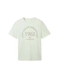 TOM TAILOR T-Shirt mit Logo Print Hellgrün/Grün/Khaki