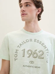 TOM TAILOR T-Shirt mit Logo Print Hellgrün/Grün/Khaki