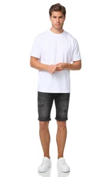 Denim House Jeansshorts Schne Destroyed Jeans Capri im Used-Look Schwarz (30)