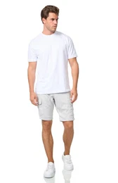 Jeansshorts Sweatpant Capri mit Cargotaschen in Loose Fit Grau 38