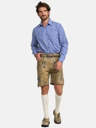 Steigenhofer Manufaktur Trachtenlederhose ANTIK Braun/Khaki/Beige/Dunkelrot