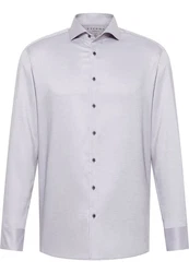 Eterna Langarmhemd MODERN FIT Grau/Hellgrau