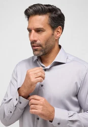 Eterna Langarmhemd MODERN FIT Grau/Hellgrau