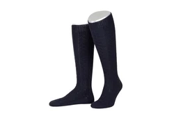 Lusana Trachtensocken Trachtenkniestrümpfe L340 Dunkelblau/Schwarz/Blau