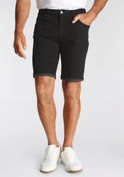 Arizona Jeansshorts gerader Schnitt niedrige Leibhöhe Schwarz/Dunkelgrau