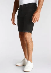Arizona Jeansshorts gerader Schnitt niedrige Leibhöhe Schwarz/Dunkelgrau