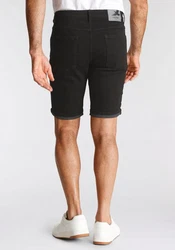 Arizona Jeansshorts gerader Schnitt niedrige Leibhöhe Schwarz/Dunkelgrau
