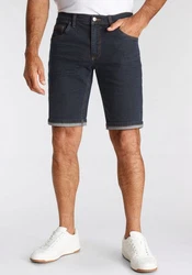 Arizona Jeansshorts gerader Schnitt niedrige Leibhöhe Blau/Dunkelblau/Hellblau
