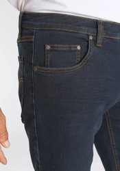 Arizona Jeansshorts gerader Schnitt niedrige Leibhöhe Blau/Dunkelblau/Hellblau
