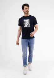LERROS T-Shirt mit Fotoprint Dunkelblau