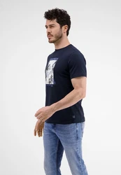 LERROS T-Shirt mit Fotoprint Dunkelblau