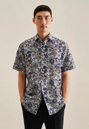 Businesshemd Regular Regular Kurzarm Kentkragen Floral