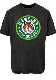 T-Shirt Stranger Things Hawkins Tiger Circle Premium Qualitt