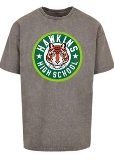 F4NT4STIC T-Shirt Stranger Things Hawkins Tiger Circle Khaki/Dunkelgrün/Grau/Hellgrau F4NT4STIC T-Shirt Stranger Things Hawkins Tiger Circle Khaki/Dunkelgrün/Grau/Hellgrau