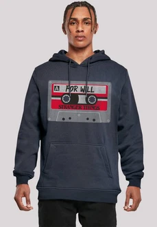 F4NT4STIC Kapuzenpullover Stranger Things Cassette For Will Netflix Dunkelblau/Grau/Blau F4NT4STIC Kapuzenpullover Stranger Things Cassette For Will Netflix Dunkelblau/Grau/Blau