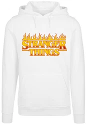 F4NT4STIC Kapuzenpullover Stranger Things Fire Logo Silber/Weiß/Beige/Creme/Rot/Orange/Lila