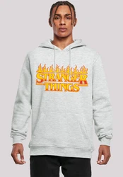 F4NT4STIC Kapuzenpullover Stranger Things Fire Logo Silber/Orange/Rot/Grau