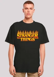 F4NT4STIC T-Shirt Stranger Things Fire Logo Schwarz/Rot/Orange/Braun