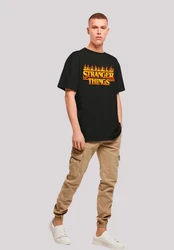 F4NT4STIC T-Shirt Stranger Things Fire Logo Schwarz/Rot/Orange/Braun