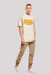 F4NT4STIC T-Shirt Stranger Things Fire Logo Khaki/Beige/Orange/Gelb/Rot