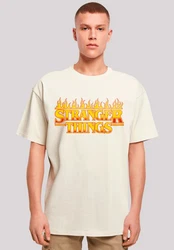 F4NT4STIC T-Shirt Stranger Things Fire Logo Khaki/Beige/Orange/Gelb/Rot