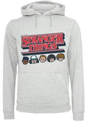 F4NT4STIC Kapuzenpullover Stranger Things Caricature Logo Netflix TV Series Grau/Silber