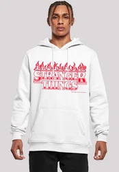 F4NT4STIC Kapuzenpullover Stranger Things Flames Netflix TV Series Rosa/Dunkelrot/Rot