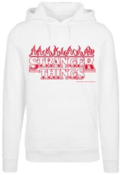 F4NT4STIC Kapuzenpullover Stranger Things Flames Netflix TV Series Rosa/Dunkelrot/Rot