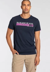 Bruno Banani T-Shirt kurze Ärmel Rundhalsausschnitt Dunkelblau/Hellblau/Blau