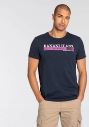 Bruno Banani T-Shirt kurze Ärmel Rundhalsausschnitt Dunkelblau/Hellblau/Blau