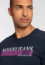 Bruno Banani T-Shirt kurze Ärmel Rundhalsausschnitt Dunkelblau/Hellblau/Blau