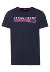 Bruno Banani T-Shirt kurze Ärmel Rundhalsausschnitt Dunkelblau/Hellblau/Blau