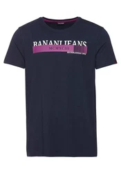 Bruno Banani T-Shirt kurze Ärmel Rundhalsausschnitt Dunkelblau/Hellblau/Blau