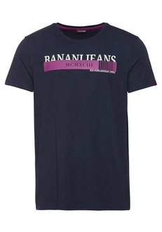 Bruno Banani T-Shirt kurze Ärmel Rundhalsausschnitt Dunkelblau/Hellblau/Blau