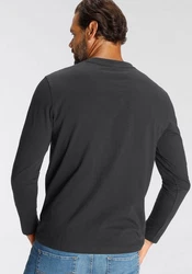 H.I.S Longsleeve Langarm Rundhalsausschnitt Freizeit Dunkelgrau/Grau