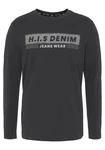 H.I.S Longsleeve Langarm Rundhalsausschnitt Freizeit Dunkelgrau/Grau