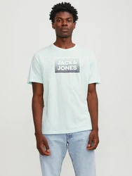 Jack & Jones Kurzarmshirt JJSTEEL TEE SS CREW NECK Grün/Hellgrün/Türkis