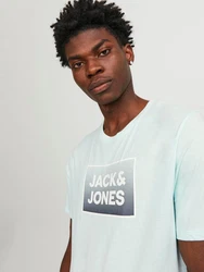 Jack & Jones Kurzarmshirt JJSTEEL TEE SS CREW NECK Grün/Hellgrün/Türkis