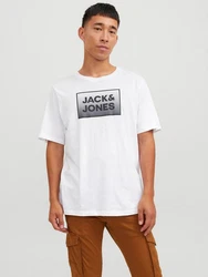 Jack & Jones Kurzarmshirt JJSTEEL TEE SS CREW NECK Hellblau/Schwarz/Khaki