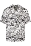 URBAN CLASSICS Kurzarmhemd Urban Classics Herren Viscose AOP Resort Shirt Weiß/Rot/Schwarz/Dunkelblau/Braun/Gelb/Grau
