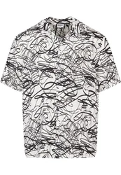 URBAN CLASSICS Kurzarmhemd Urban Classics Herren Viscose AOP Resort Shirt Weiß/Rot/Schwarz/Dunkelblau/Braun/Gelb/Grau